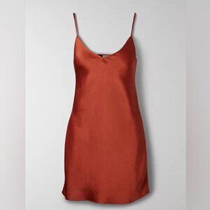 Aritzia Wilfred Mini Only Slip Dress Rustwood Terracotta Size Medium